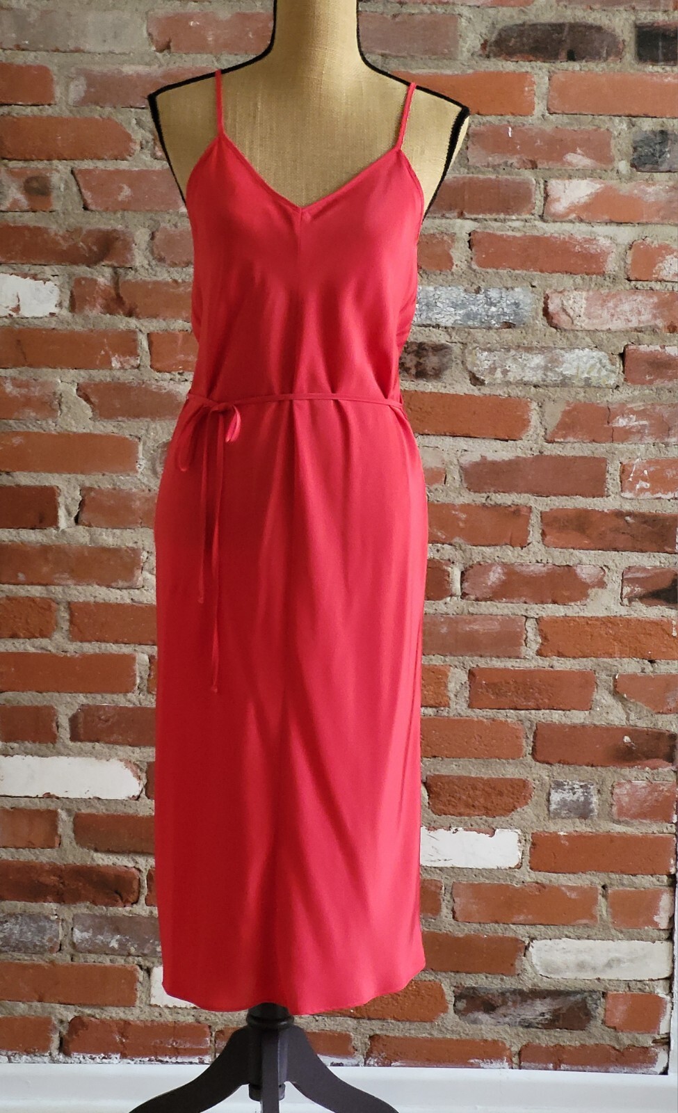 Espresso Moda Intl Vintage 90s Red Polyester Slip Dress And Jacket Size 10