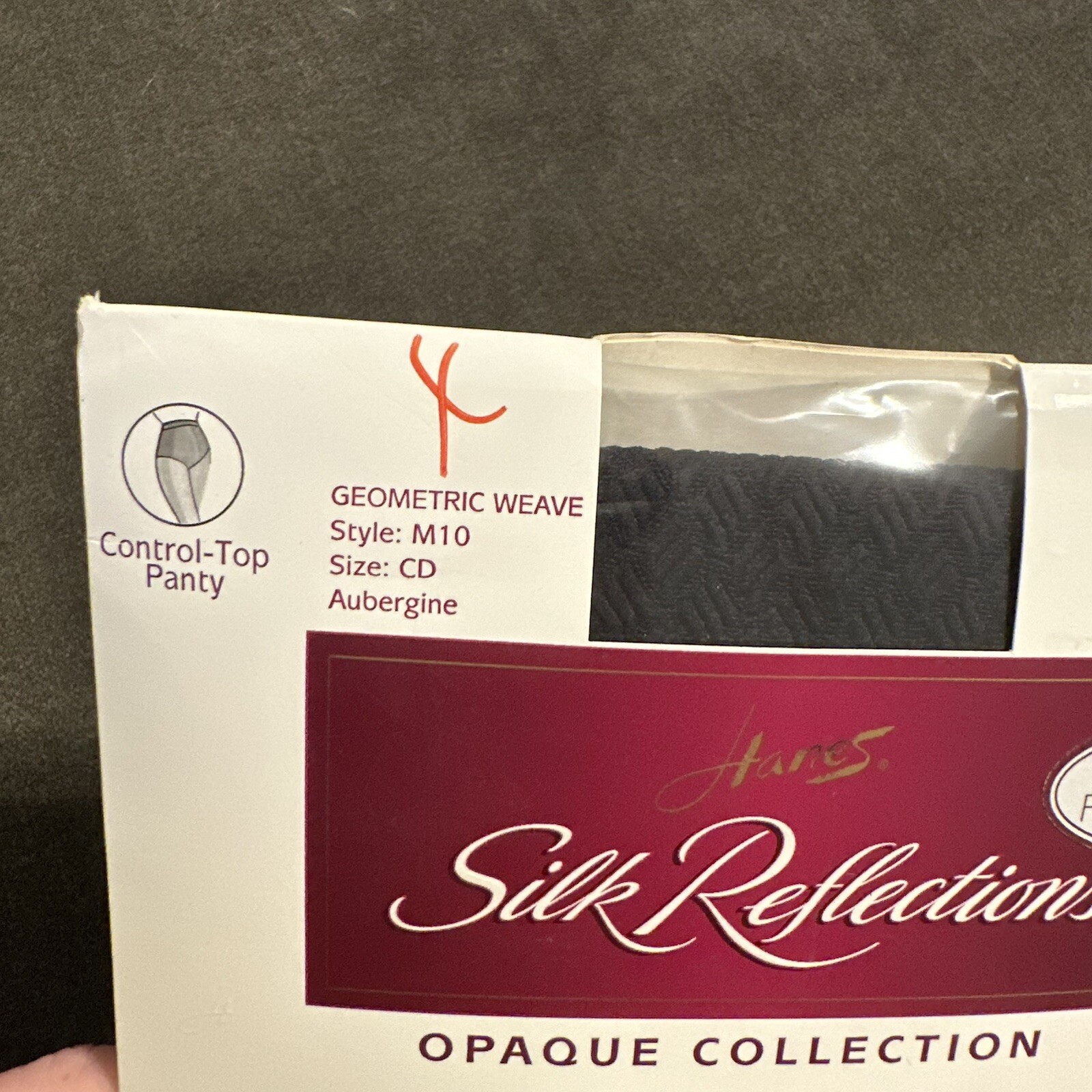 NEW ‘98 Hanes Silk Reflections Opaque Collection Pantyhose Size CD Aubergine M10