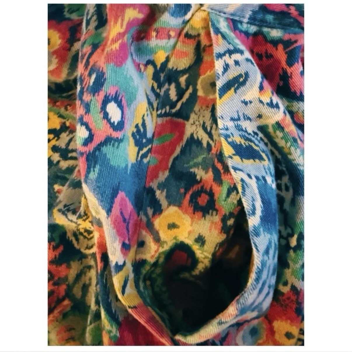 American Vintage 80s Wide Leg Culotte Floral Corduroy Pants Sz 14