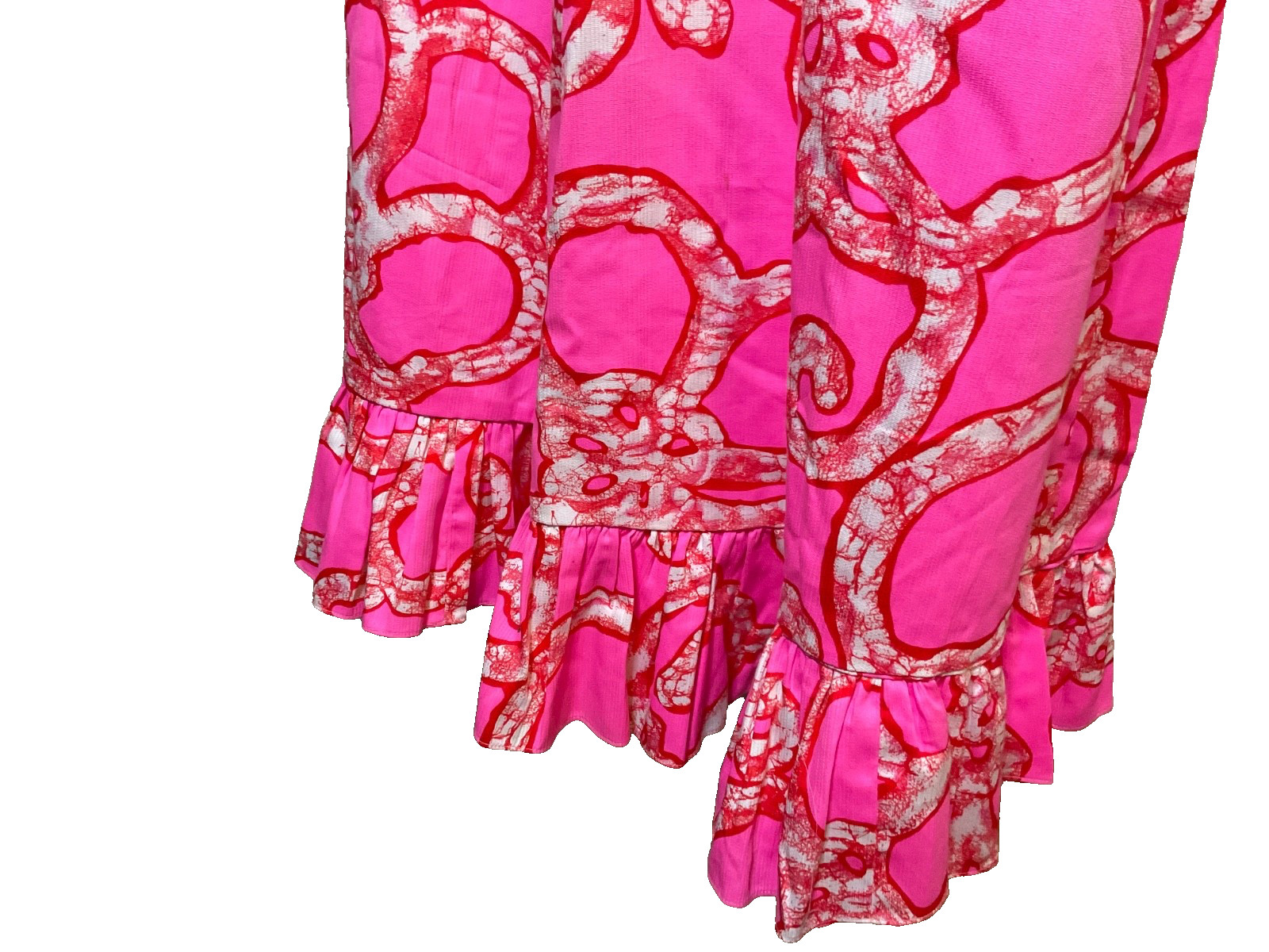 HOALOHA HAWAII 1970 VINTAGE ABSTRACT PINK/RED MAXI DRESS EXC.20” BUST NO SIZE