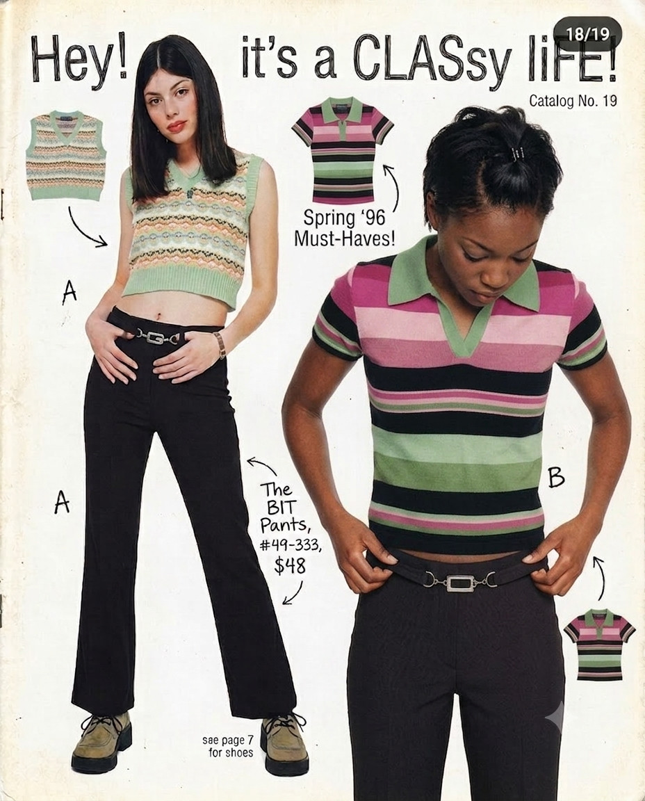 Vintage 1990s Black Stretch Pants With Attached Chain Belt Size M