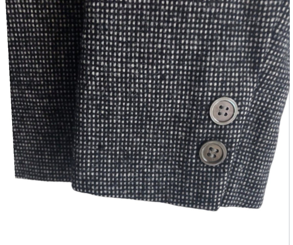 Vintage Pendleton Womens 10 Blazer 100% Virgin Wool Black White Button Made USA