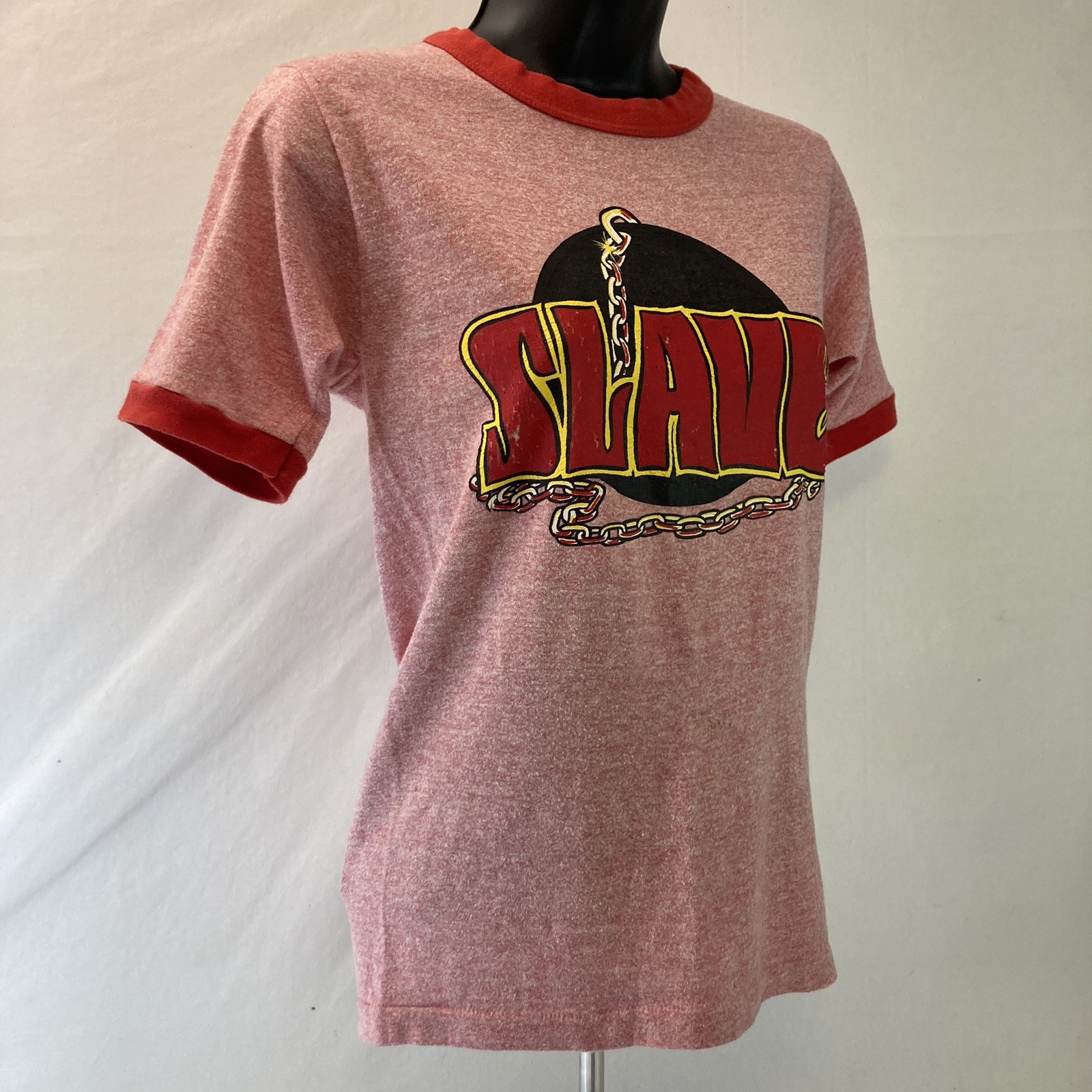 Vintage 70s Slave Band Tshirt Women’s S Single Stitch Ringer RARE Funk Soul R&B