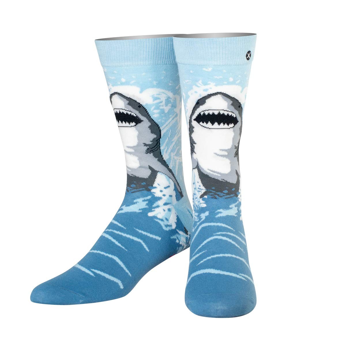 Odd Sox Men’s Great White Knit Crew Socks 6-13, Jaws