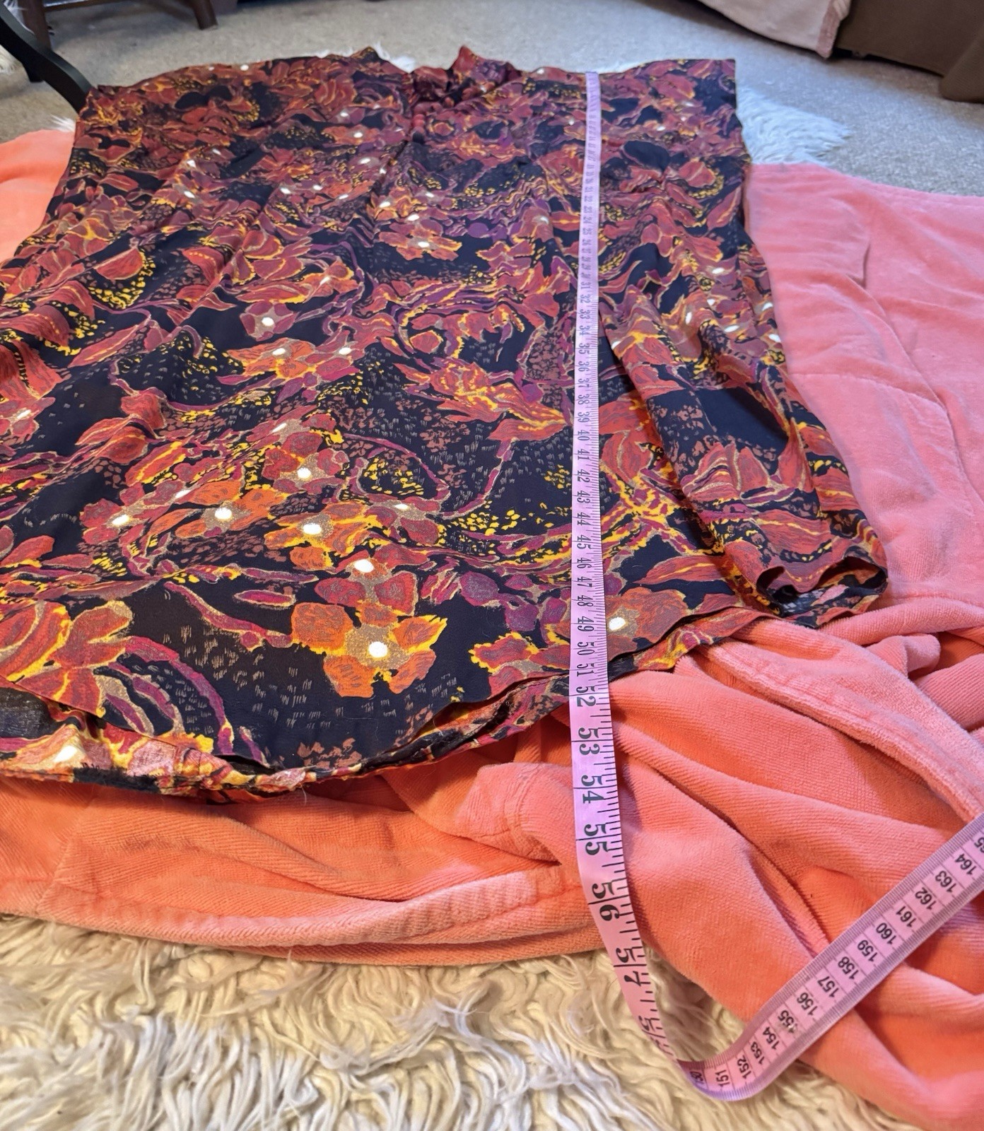 Vtg Caftan Alice California Perma Press Maxi Dress Covered Buttons Rare Goddess