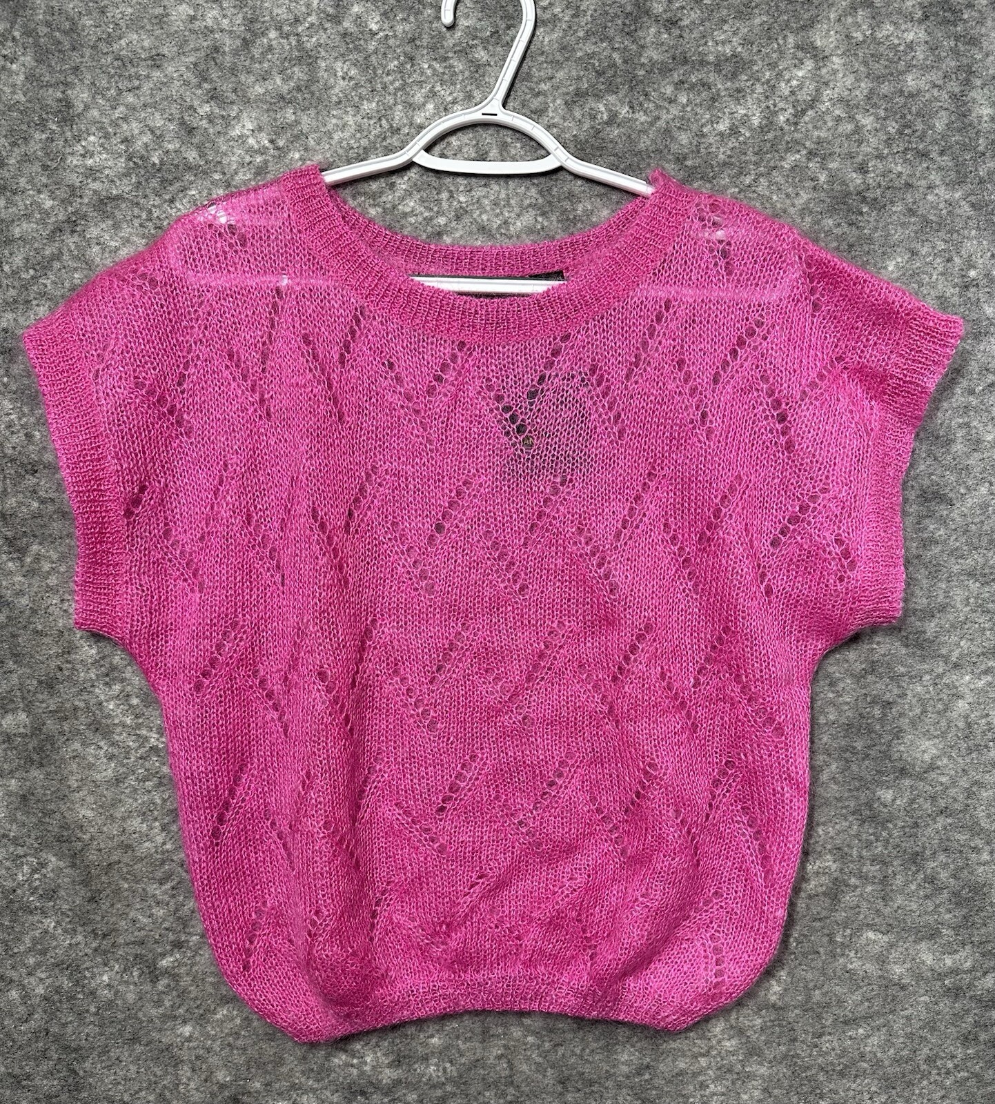Vintage Womens Sweater Y2K Large Mohair Pink 80s 90s Burdines Housewife Mom Soft