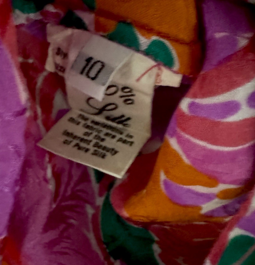 80’s Vintage David Hayes Silk Floral Blouse (size 10)