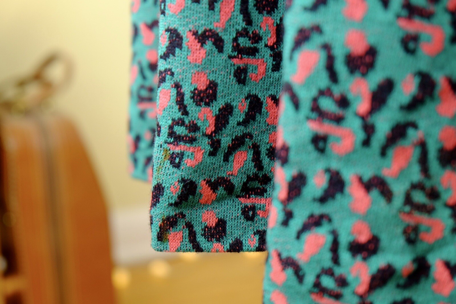 NOS VTG 50s 60s Leopard Print Shirt Dress Green Pink Black Medium Large