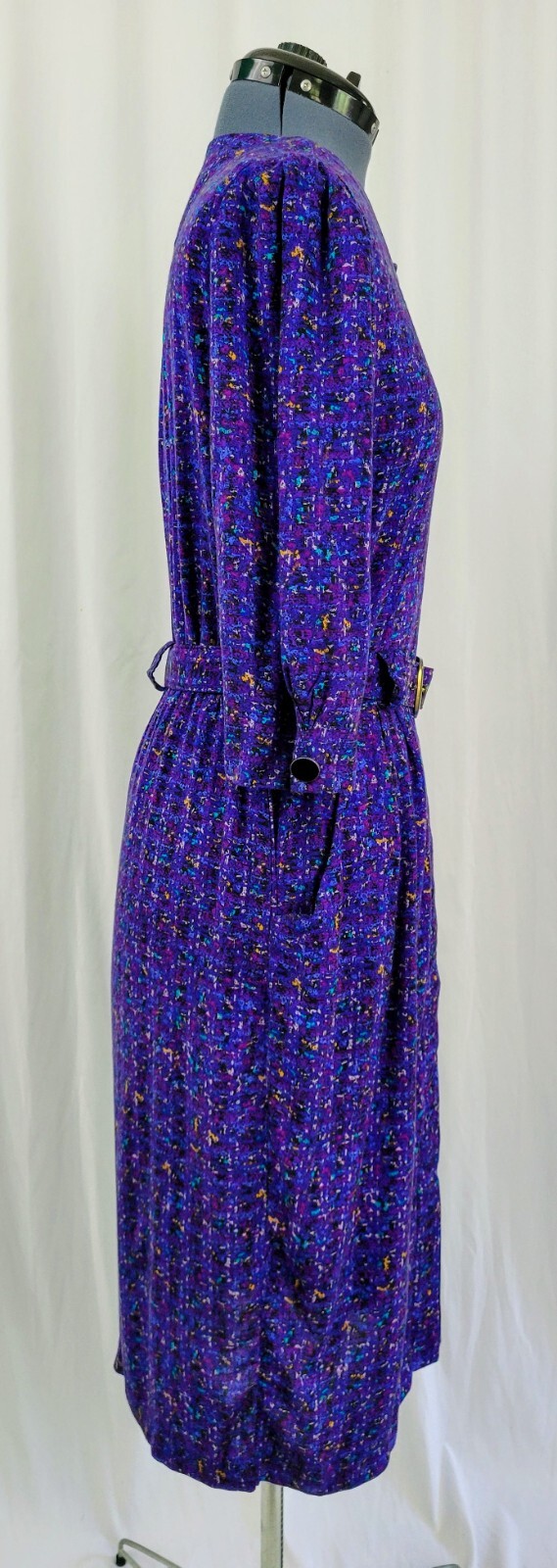 Vintage VLP Petites Purple Button Down Dress w Matching Belt Size S?