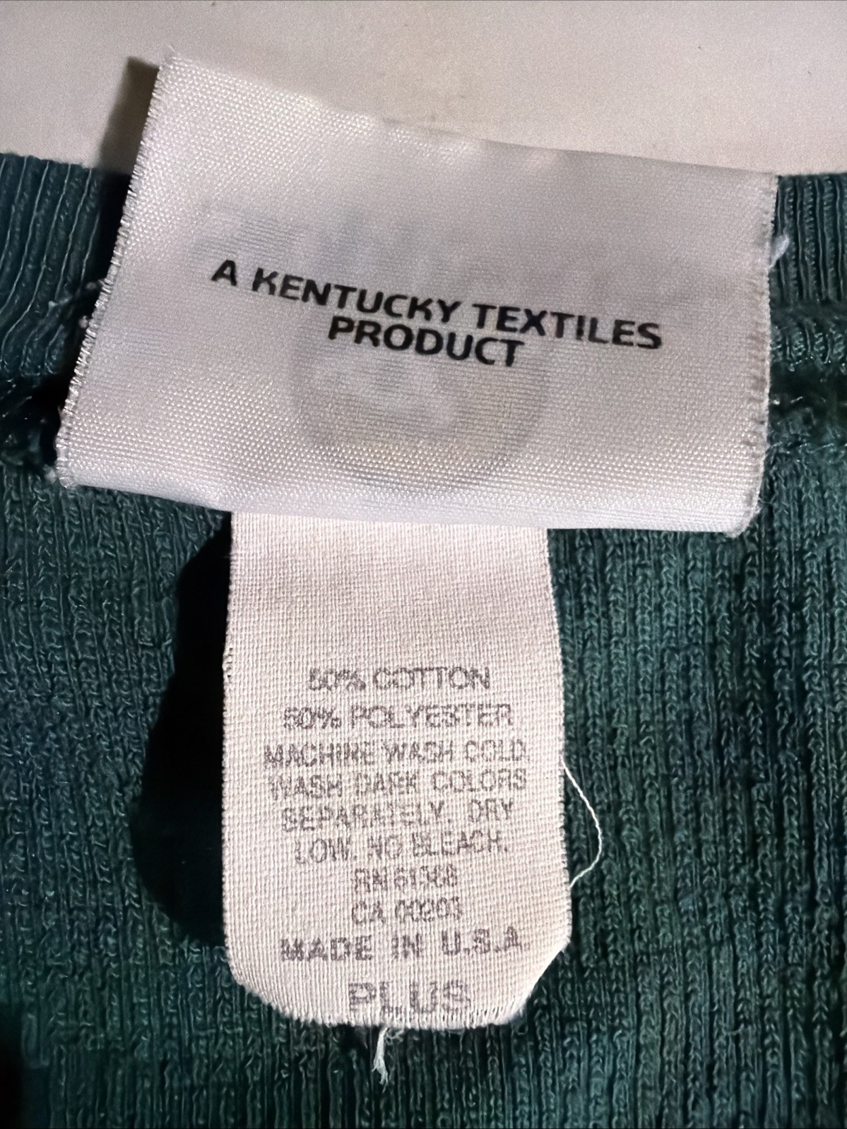 Vintage Sloppy Joes Casual Wear Ladies Green Plus Size Ribbed Top