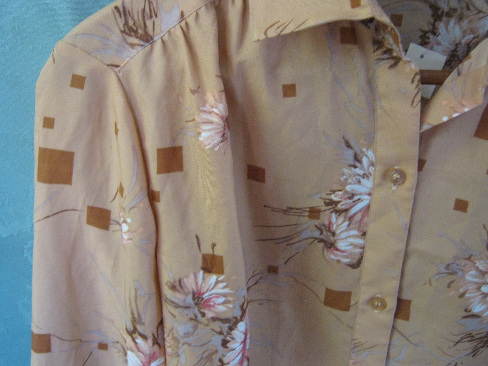 VTG Lady Manhattan Blouse Size 12 Floral Print Top NWT Polyester Shirt