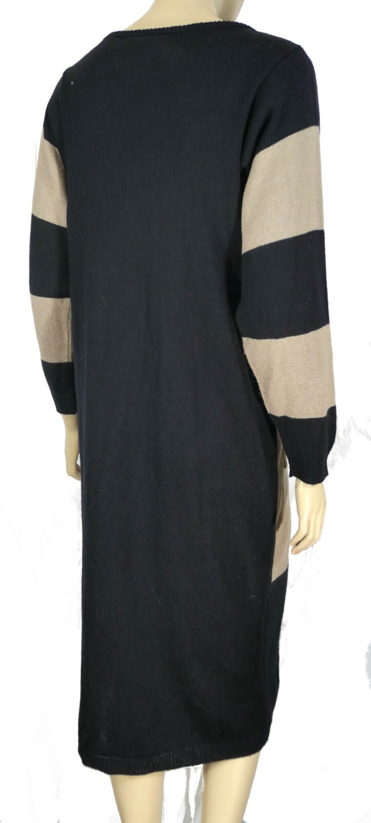 Vtg 70s 80 Retro Color Block Midi Shift Sweater Dress Lgnacy Fever Savion L