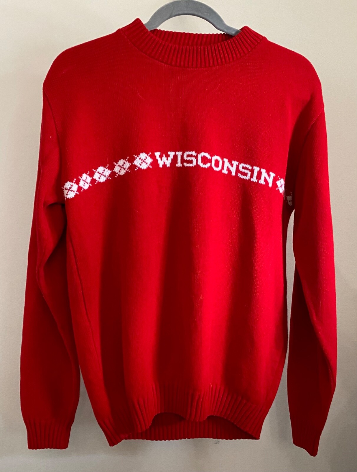 Vintage UW Wisconsin unisex large sweater, USA made, measurements in description