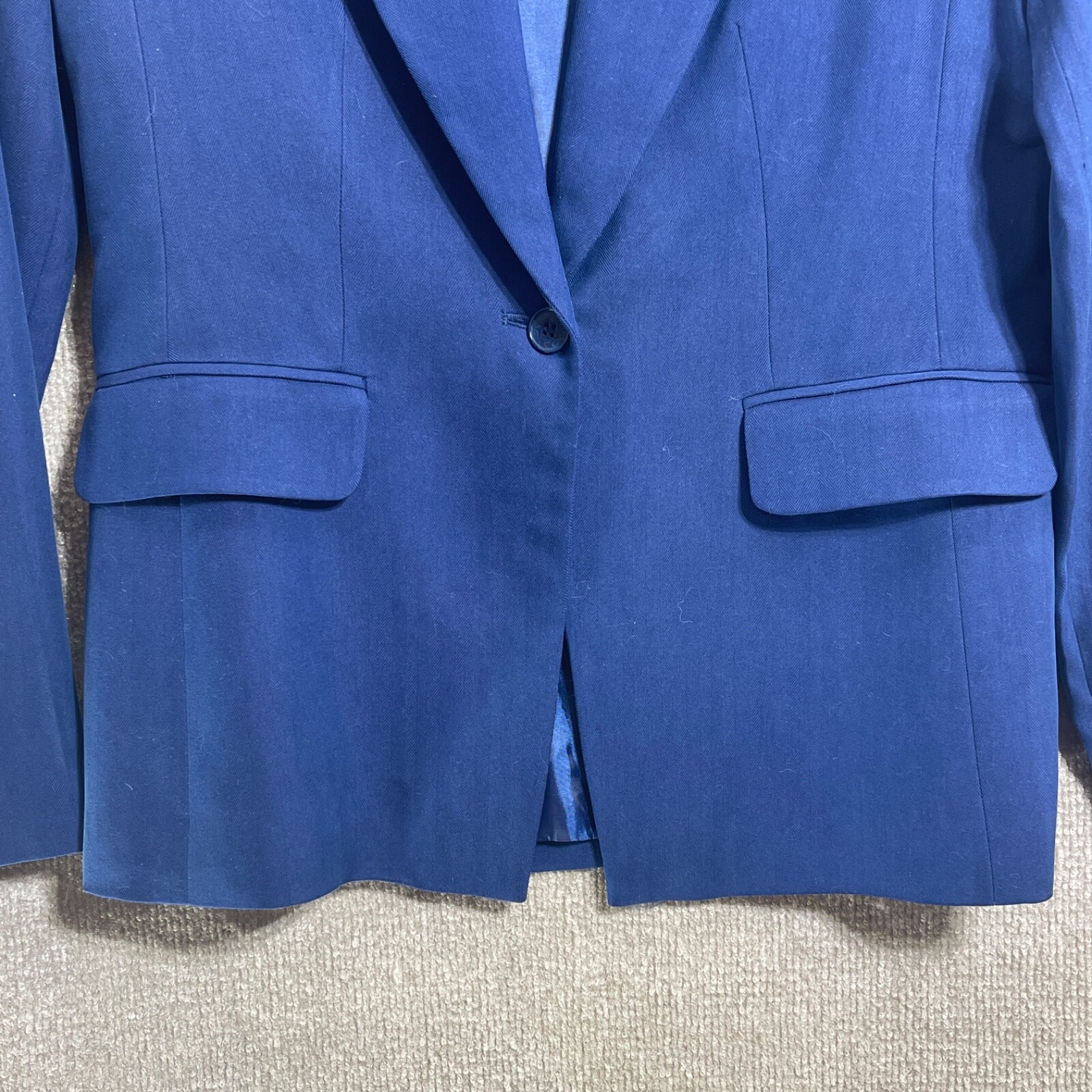 Vintage Randolph Duke Blazer Women 8 Blue Silk Lining Career Jacket The Look NEW