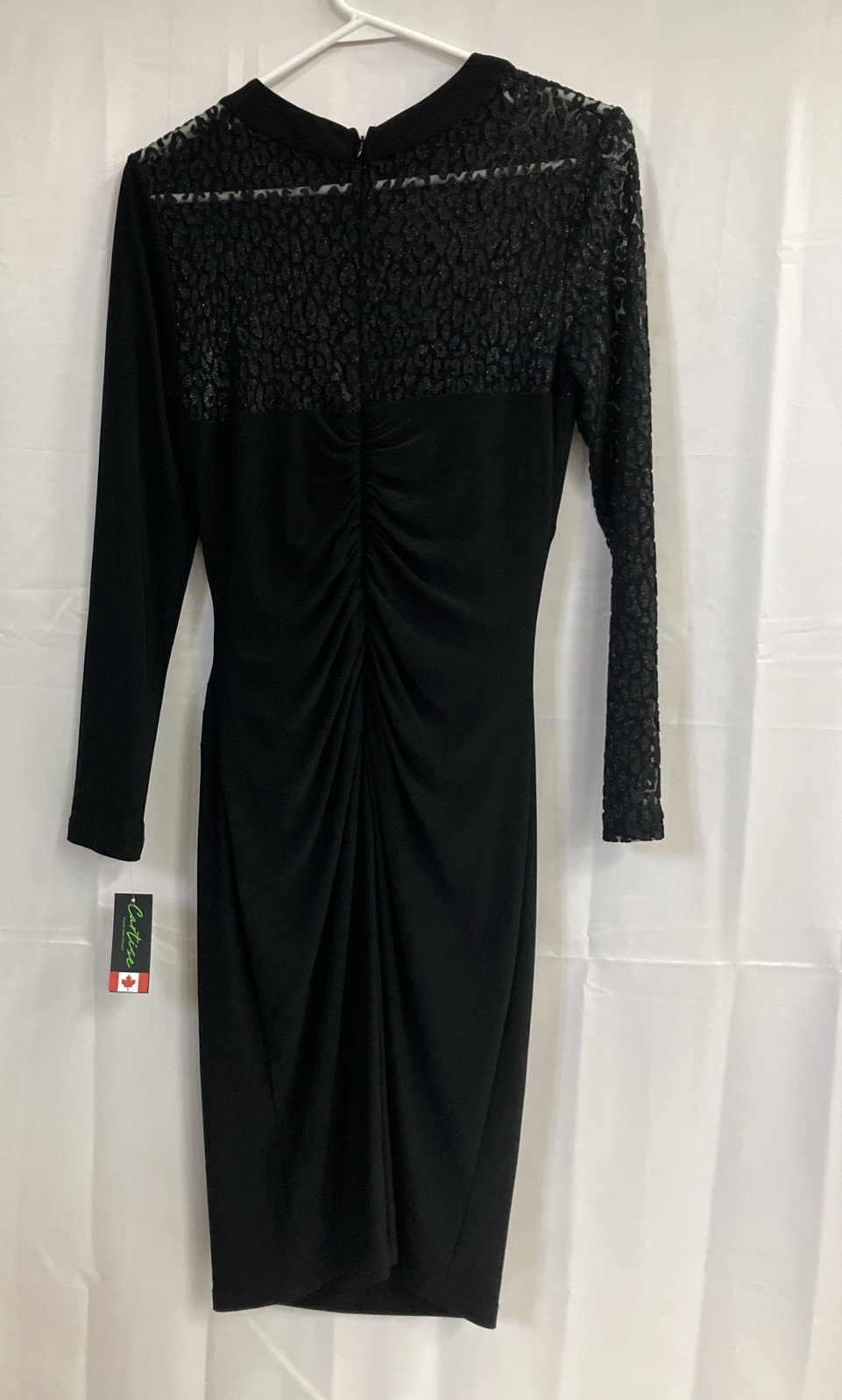 Cartise Black Stretch Black Dress Vintage 90s Art Deco Glam Women’s Size 6 New