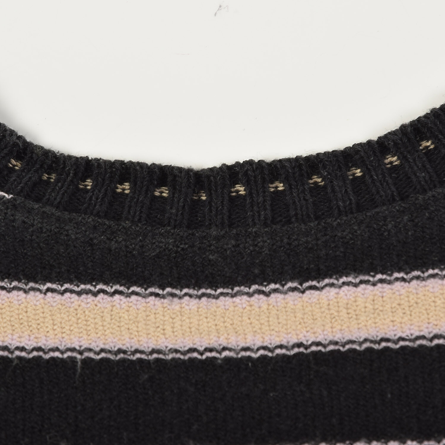 L Sonia Rykiel Black Pink Sweater Designer Striped Short Sleeve Knit Top VTG