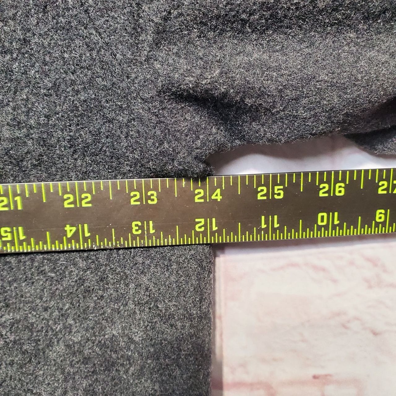 VTG Alorna Gray Wool Coat Trench Long Swing Velvet Trim Thick Warm USA Sz 16W