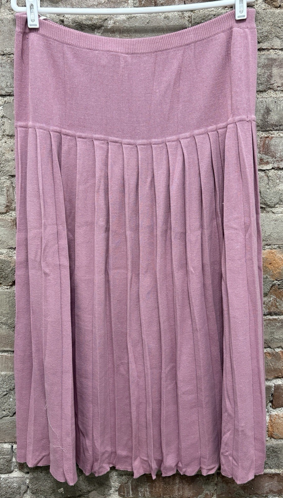 NWT Vintage TANNER SPORT Ice Pink Drop Waist Pleated Sweater Skirt Women’s Large