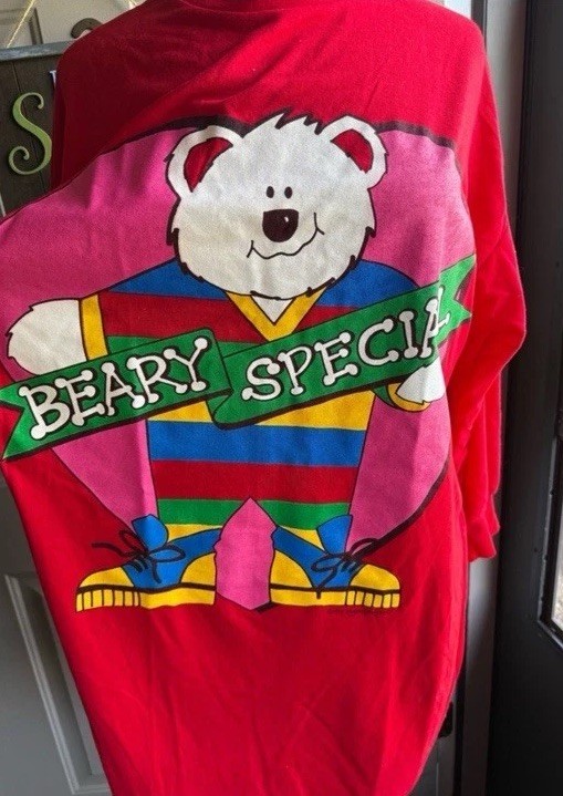 Vintage 1994 Jennifer Dale Beary Special colorful heart bear nightgown, one size