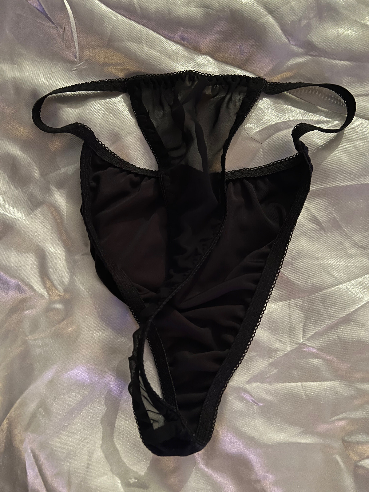 Black Velvet Thong Sz L/XL
