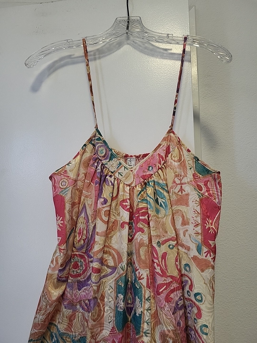 Mary Mcfadden Vintage Long Peignoir Set Gold Purple Pink Small