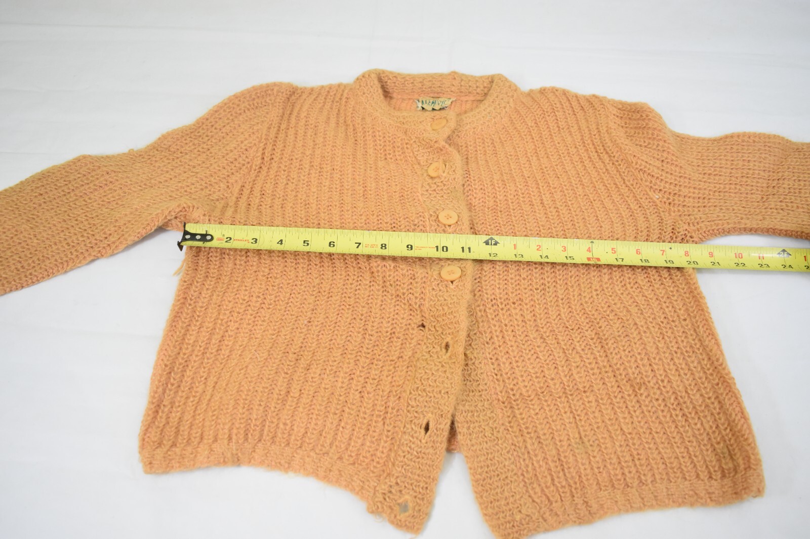 VINTAGE Sweater Womens L Tan Brown Lambs Wool Angora Mohair 80s Majestic