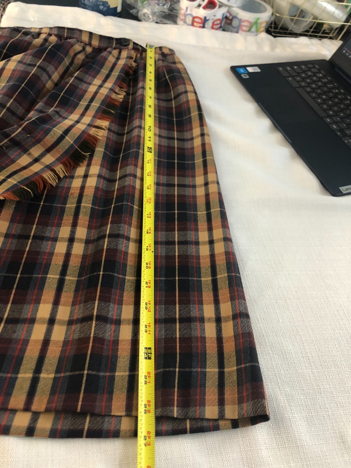 Vintage Women’s Academia Schrader Sport 100% Wool Skirt Sz 12 Plaid Wrap Skirt