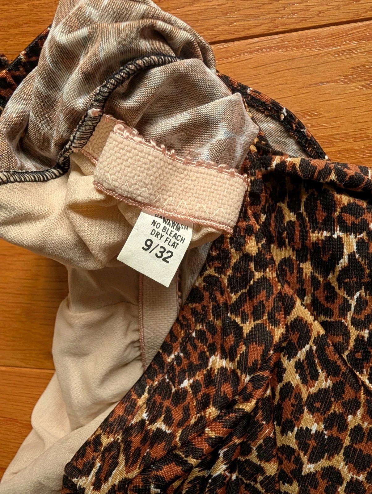 Vintage 80s Gottex One Piece Swim Suit High Leg Ruffle Hem Leopard Print Size S
