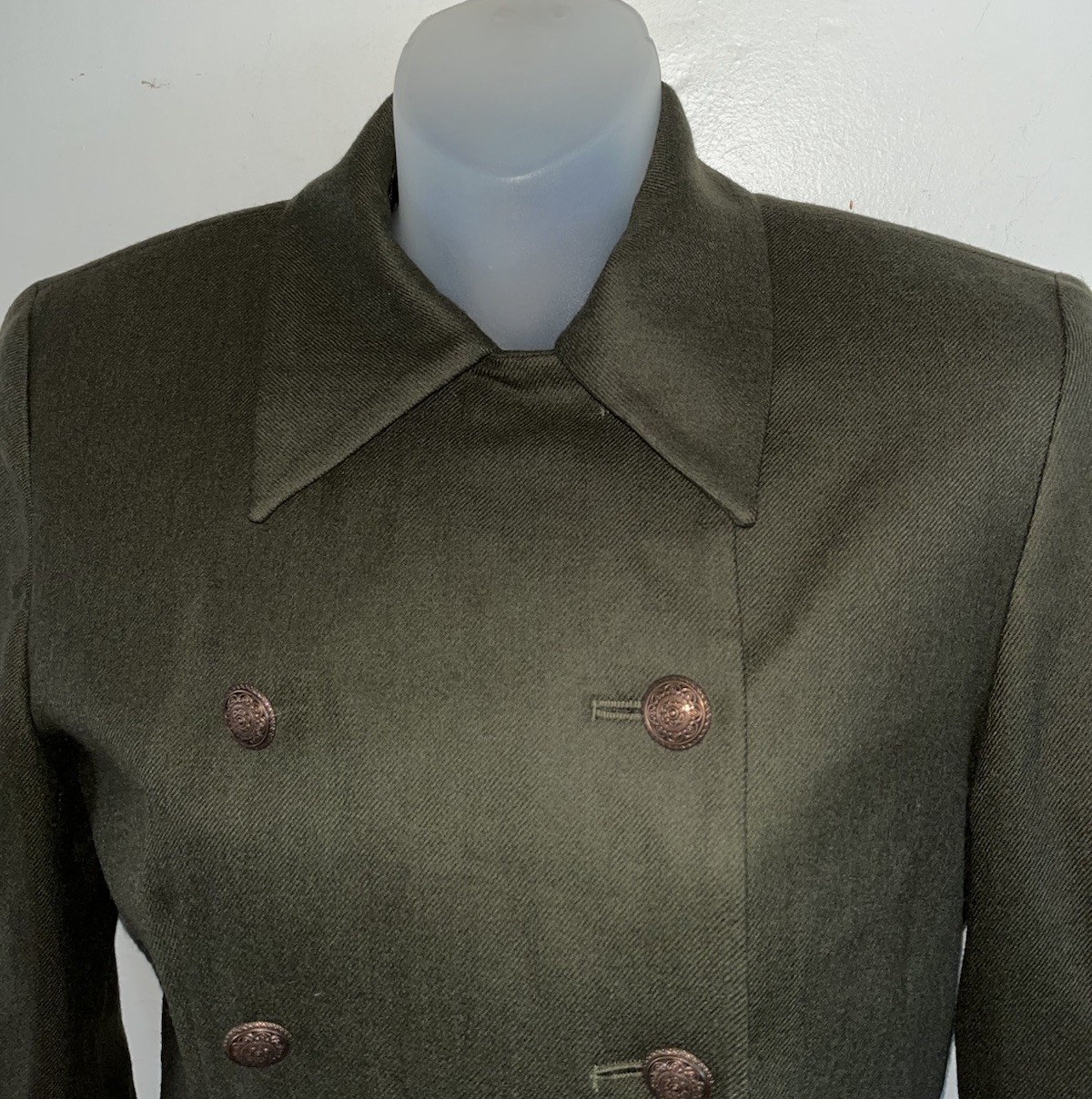 Vtg 90s Pendleton Wool Double Breasted Army Green Military Blazer Jacket 2 EUC!