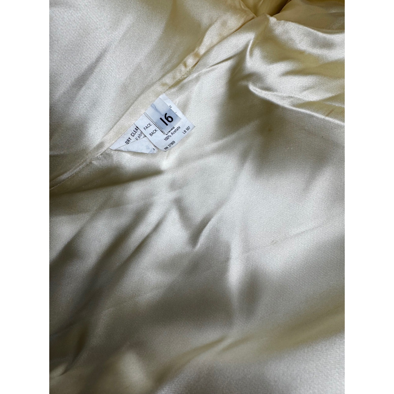 Vintage Monterey Fashions Faux Fur Coat Off White Cream Size 16 Made in USA