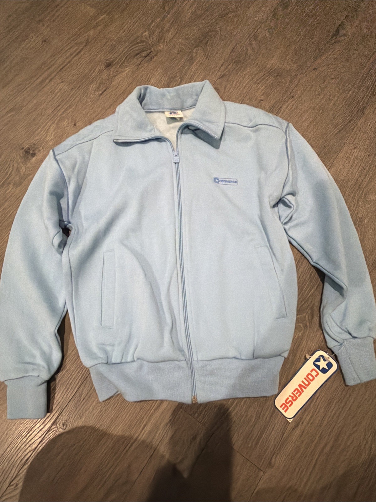 Vintage 1980s Converse Track Jacket Full Zip Warm-Up Made in Taiwan R.O.C. Sz S