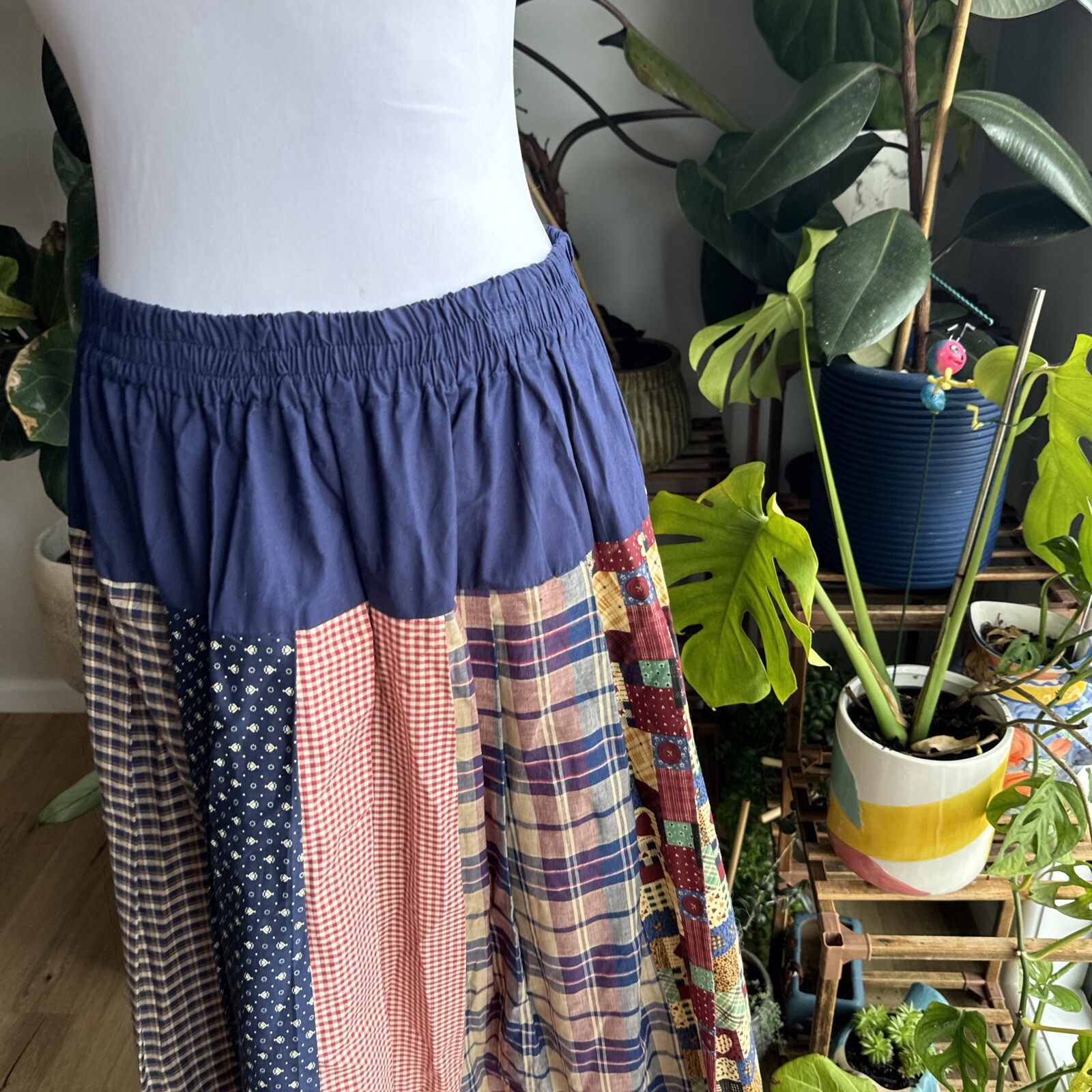 RARE Vintage Midi Maxi Skirt Patchwork Made In Australia Fits M/L 118cm Waist DS