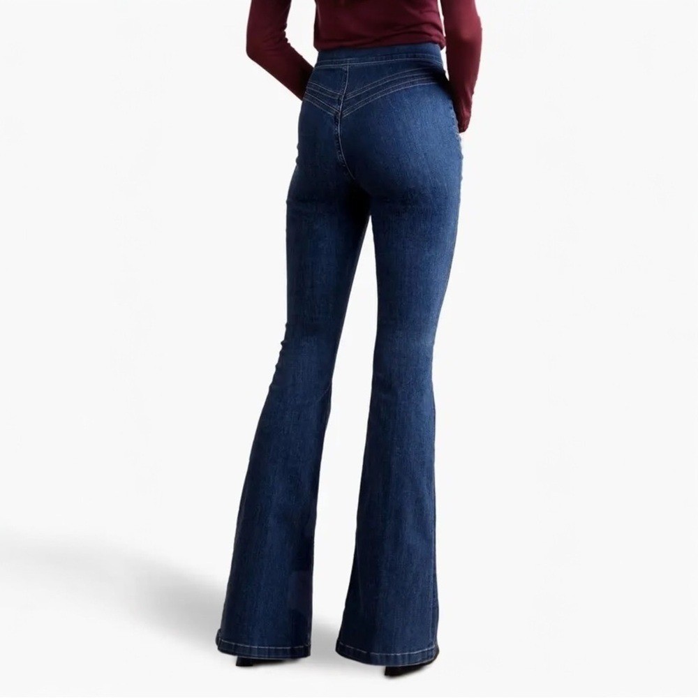 Veronica Beard Sheridan Exaggerated Flare High Rise Jeans 70s Stretchy Cotton 26