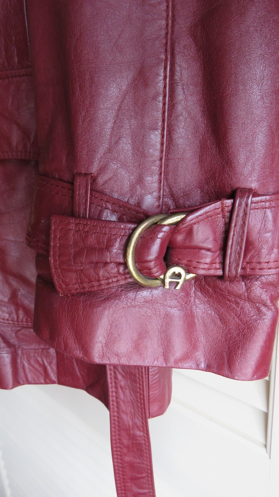 Vintage Men’s/Ladies Etienne Aigner Burgundy Leather Jacket Size MEDIUM 36-38