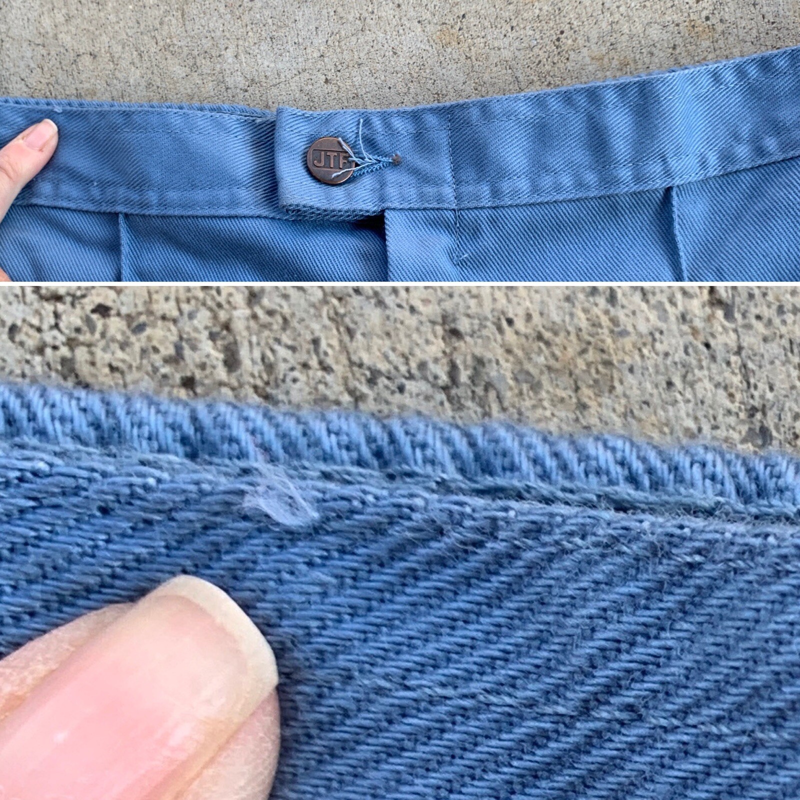 Vintage JTF Pants High Waist Blue Talon Zipper 12 (29” waist resting) 70s 80s