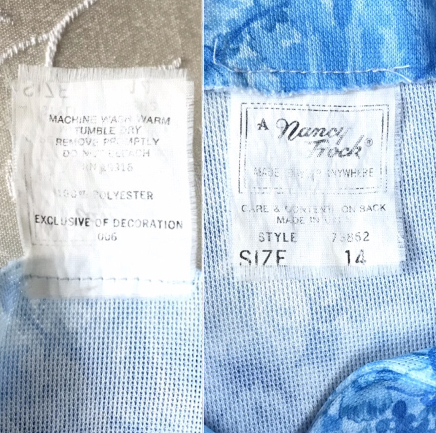 A Nancy Frock Shirt Dress Vintage Size 14 Blue Floral Short Sleeve Wear Anywhere