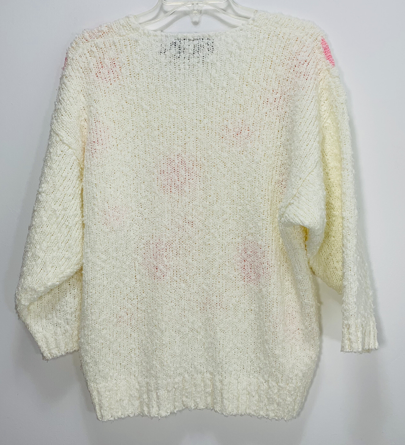 VTG POPCORN BALLS ROCHELLE CALIFORNIA LIGHT SWEATER WOMEN Polka Dot Sz M Retro