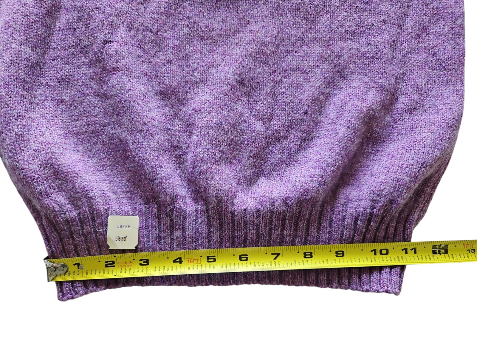 VTG NOS 70s Prego II Preppy Purple Shetland Wool Blend Pullover Sweater Large