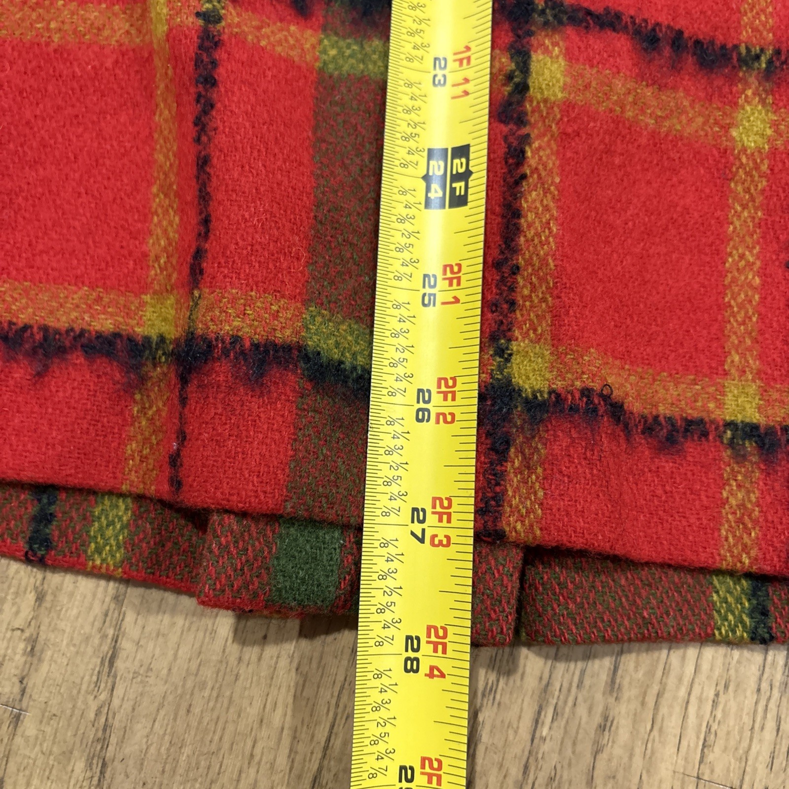 1970s Bobbie Brooks Wool Plaid Skirt Red/green Retro Cool! 23 Waist 34 Hip 27 L