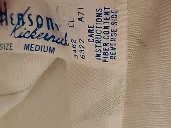 Sz M Vintage HENSON KICKERNICK Half Slip Slit/Bow Antron BLUSH BEIGE FLORAL