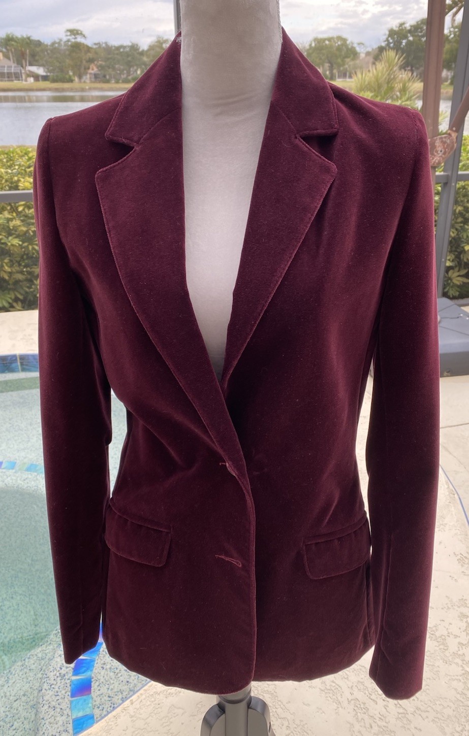 Sport Ease Fashions Velour Jacket Maroon Size 10 Style 8906T – 1960’s?