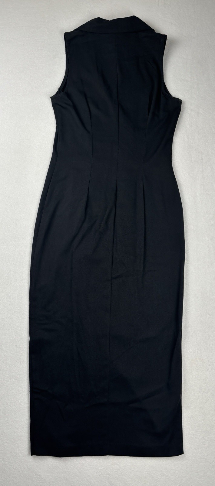 Vintage LaBelle Black Double Breasted Sleeveless Midi Dress Size 5 USA
