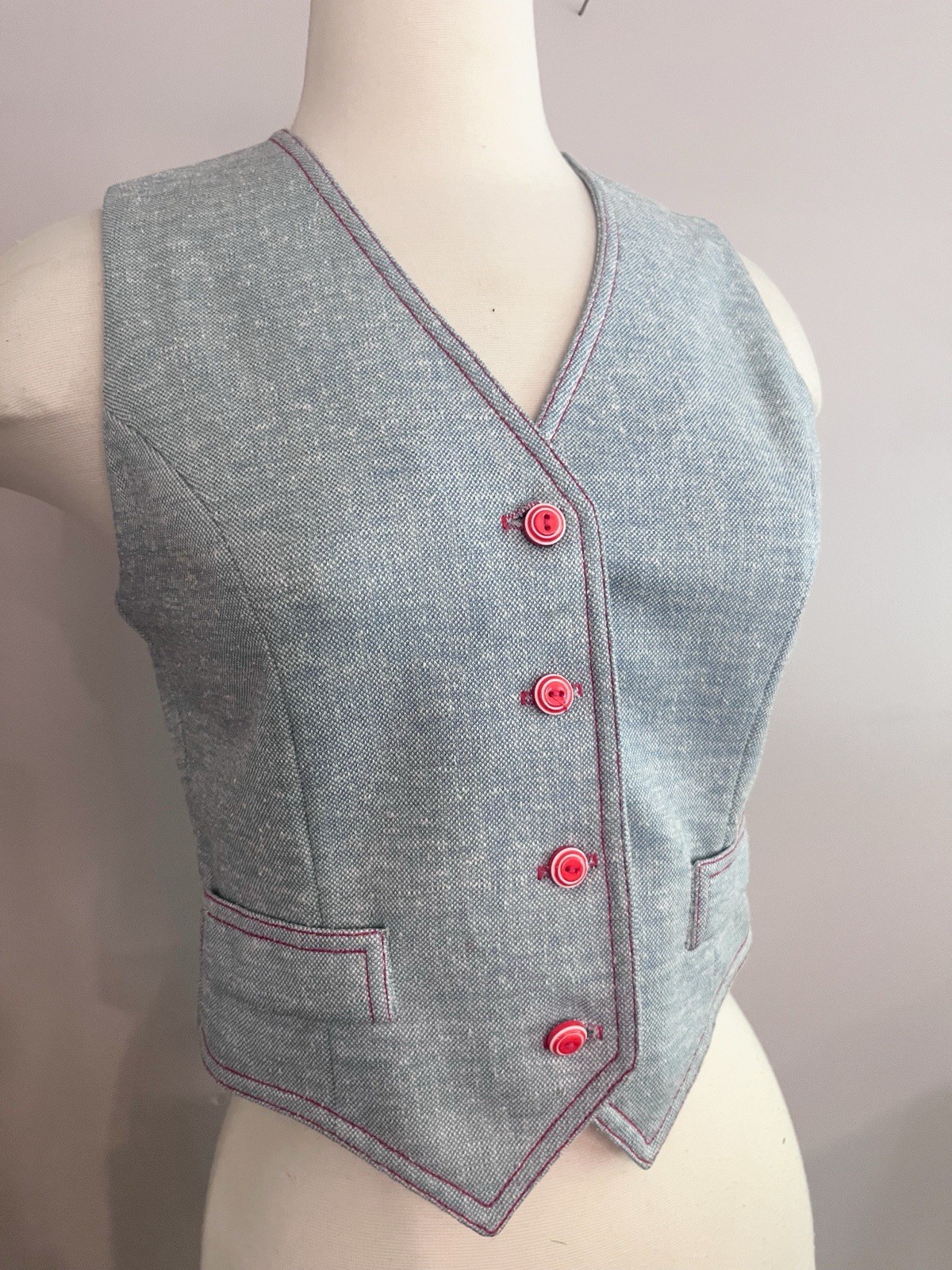 1970s Vintage Douglas Marc Two piece set button down matching vest