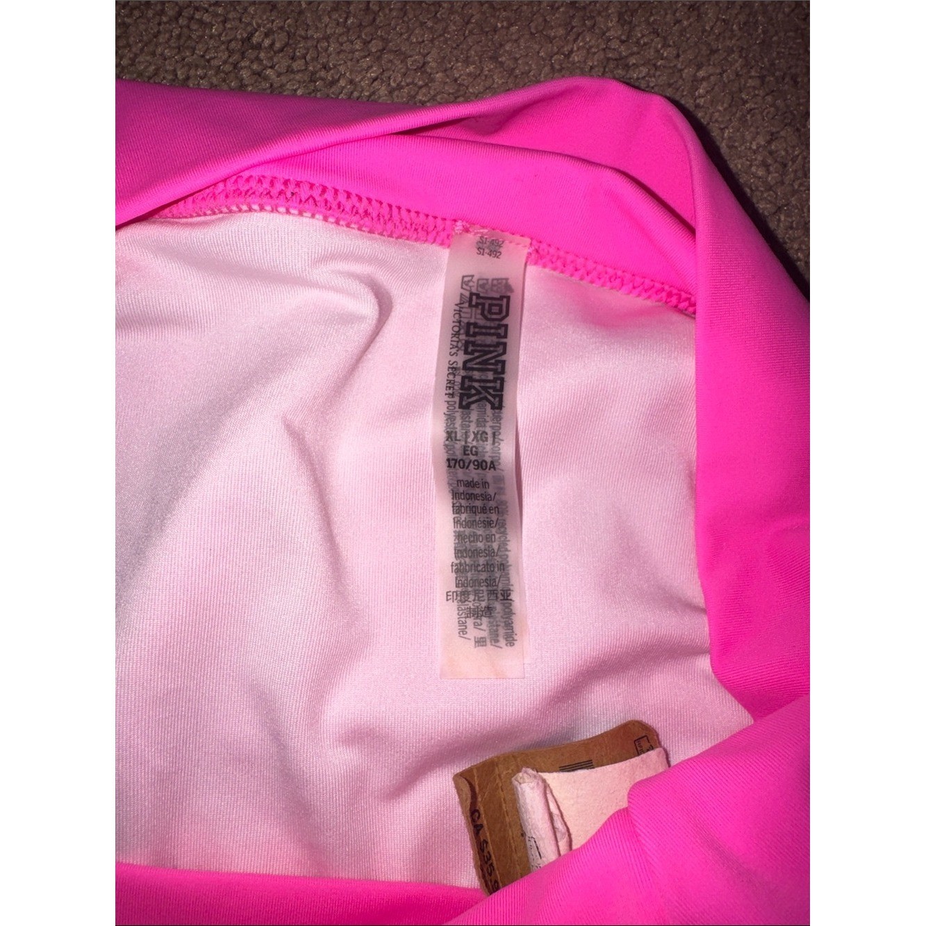 NWT Victoria’s Secret PINK Neon Pink High-Waist Bikini Set Size XLarge