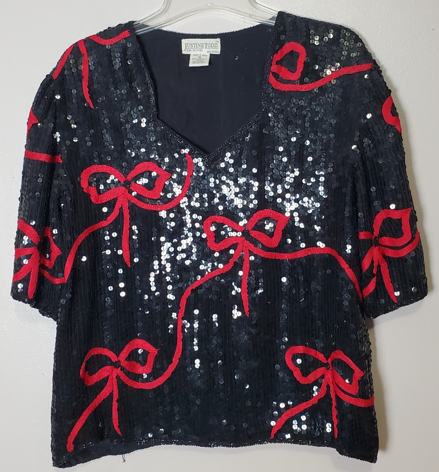 Vintage Sequin Romantic Glam Hollywood Silk Bows Flirty Indie Vanguard Valentine