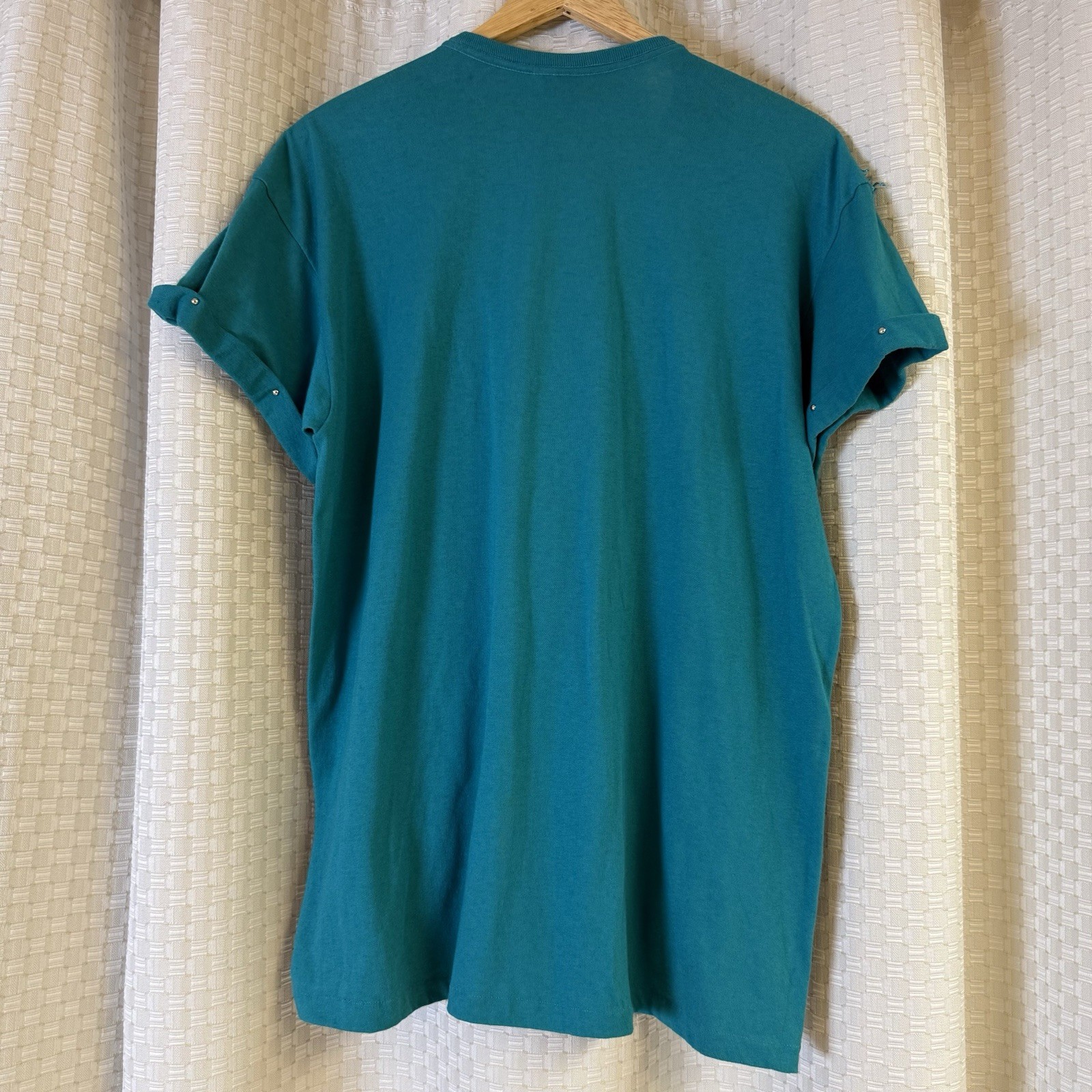 Vintage 80’s USA Joanie W Southwestern Fringe Turquoise Cowgirl Studded L Shirt