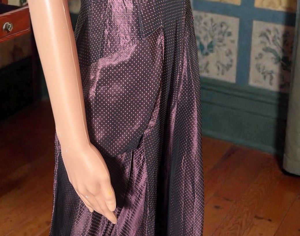 Vtg 50s Dress Set Mommy & Me Matching Plum Taffeta Party Fit Flare 28”W Girls 12