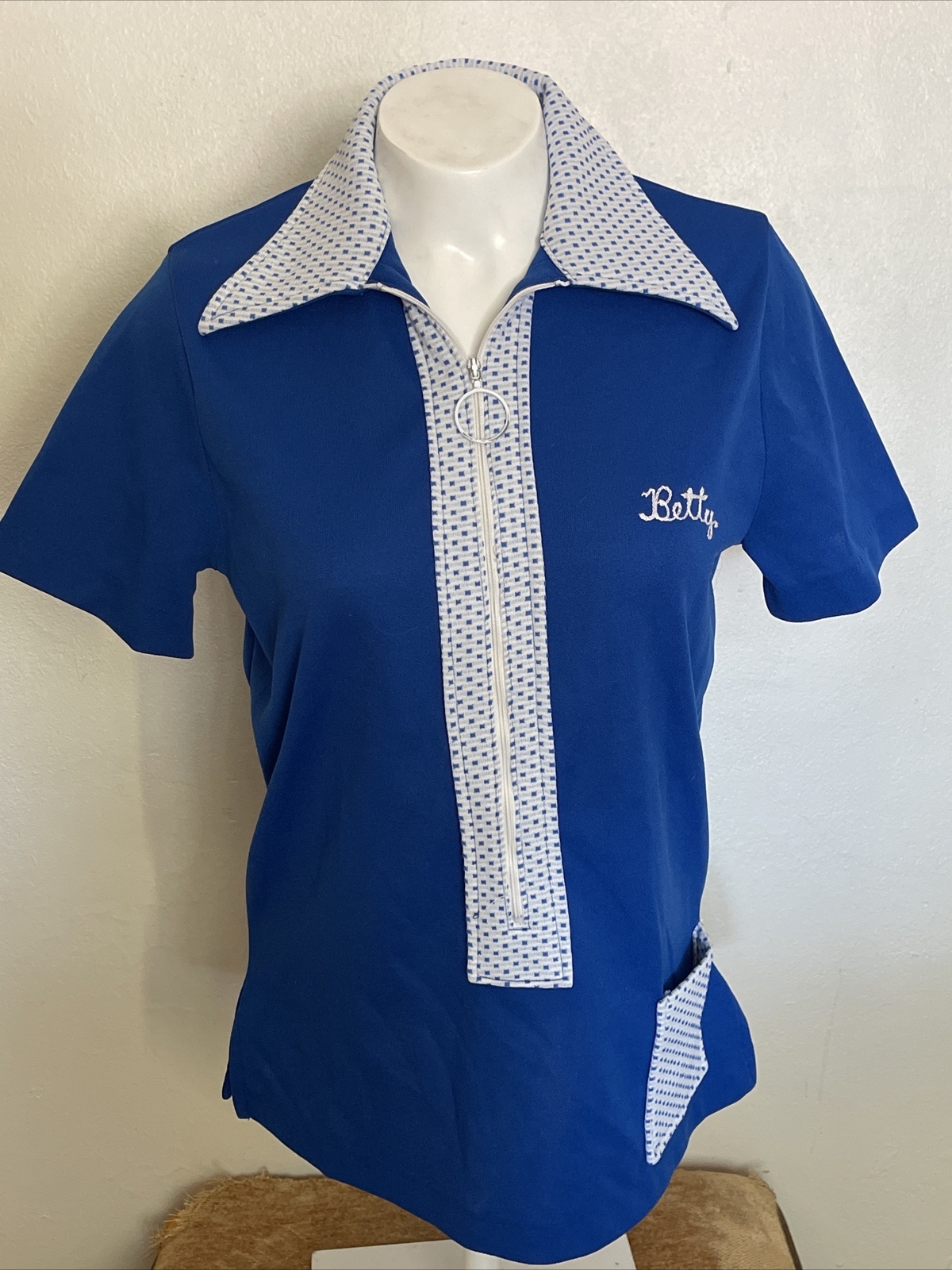 Vintage 60s Angeltown California Bowling Shirt Triple-A Worldwide Travel AAA szM