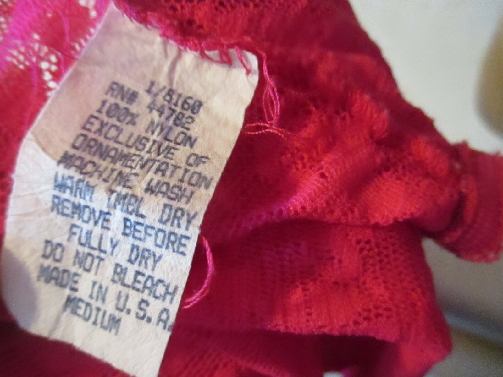 Vintage Feather Bed Intimate Fuchsia Lace Sexy Teddy Size M J239