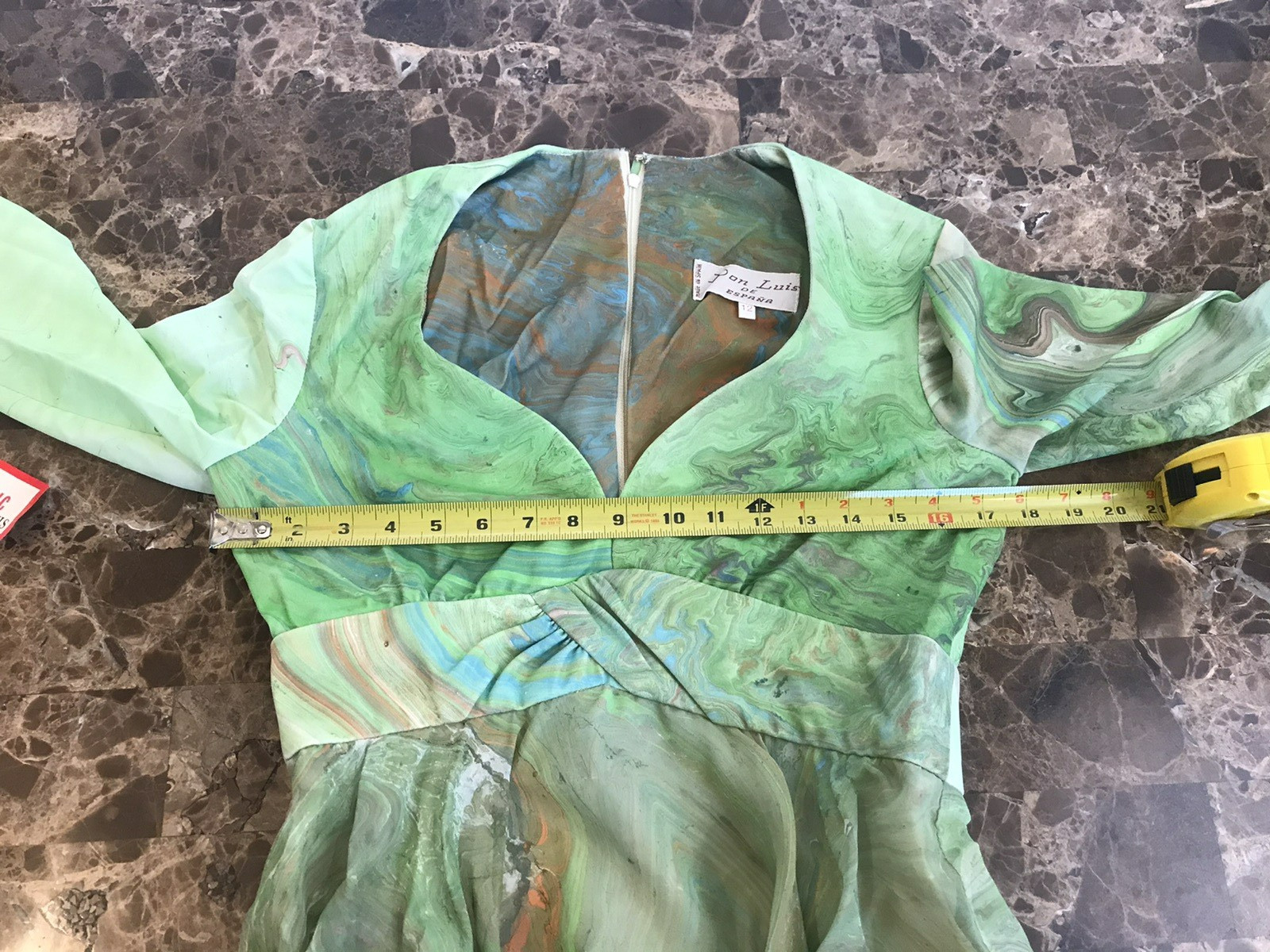 Vtge 1970s Sheer Designer dress Don Luis De Espana 12 Chiffon Angel Ruffles